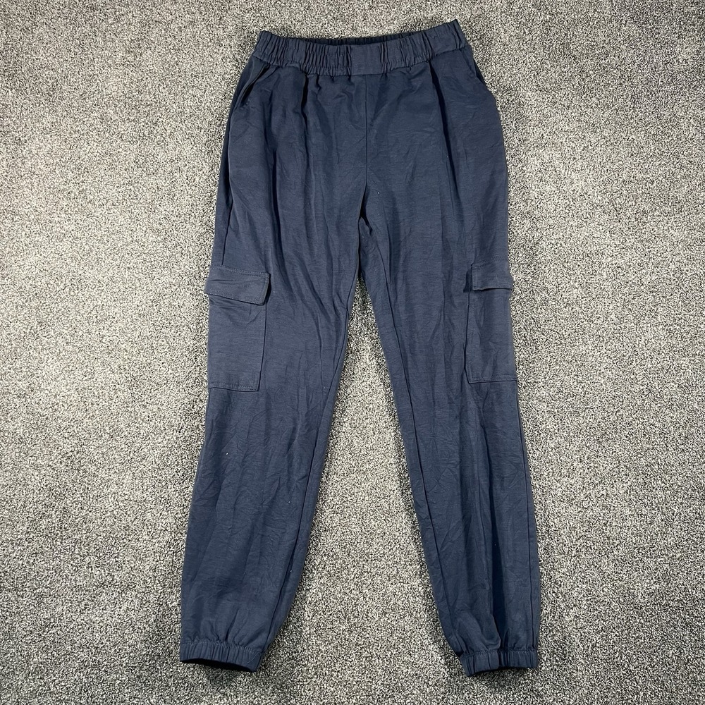 R Sofia Cargo Jogger Pants Womens Medium Navy Blue Stretch Utility Pockets